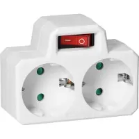 ABC-led Duo stopcontact - Met schakelaar - 230V - Vierkant
