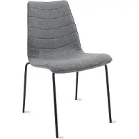 Workliving Verona Eetkamerstoel / Vergaderstoel - Wolvilt Fenice 602 Middengrijs - frame zwart