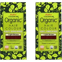 Radico 2 x COLOUR ME ORGANIC Light Brown / Lichtbruin 100% Natuurlijke BIO ORGANIC 9-Kruiden Henna Haarverf Zonder Ammoniak PPD PTD met ECOCERT, HALAL, VEGAN Set 2 200g