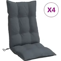 vidaXL Stoelkussens 4 st hoge rug oxford stof antracietkleurig