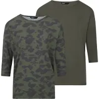 ONLY Dames T-Shirt ONLGLAMOUR 2 Pack bequem Veelkleurig S Ronde Hals Volwassenen Lange Mouw