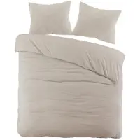 Papillon dekbedovertrek Rome - mousseline - katoen percale - zand - 240x220