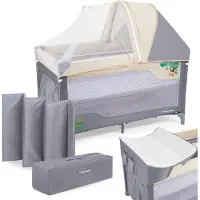 Moby-System Moby System Campingbedje - Reisbedje Baby - Met Matras Commode