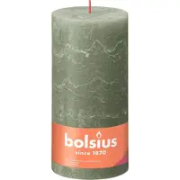 Bolsius 4 stuks olijfgroen rustiek stompkaars 200/100 (125 uur) Fresh Olive