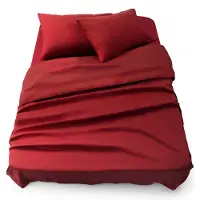Blumtal 3-delige Set Bedlaken - Hoeslaken 180 x 200 x 30 cm - Laken 280 x 275 cm - 2 x Kussensloop 50 x 80 cm - Aurora Red