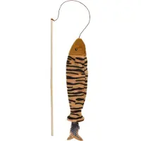 Flamingo Kattenspeelgoed Jungle Hengel Vis - Bruin - 74.5 x 9 x 1 cm