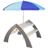 Axi Kylo XL Picknicktafel Grijs/wit - Parasol Blauw