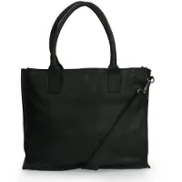 Manfield Zwarte leren shopper | Maat Onesize