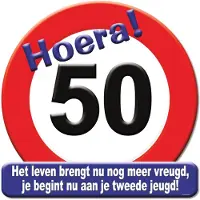 Paper Dreams Kroonschild verkeersbord - 50 jaar