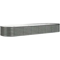 vidaXL Plantenbak 296x80x36 cm gegalvaniseerd staal grijs