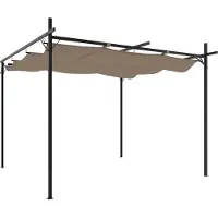 vidaXL Pergola met uitschuifbaar dak 295x292x230 taupe