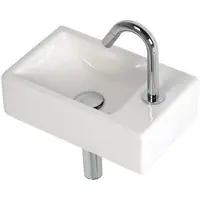 Plieger Houston & Lupo 2.0 fonteinpack m. fontein m. kraangat rechts, bak links 37x23cm incl. toiletkraan chroom, design afv.plug + sifon wit/chroom 1204001