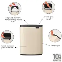 Brabantia Bo Prullenbak 12 L- Soft Beige