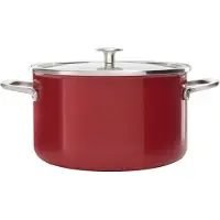 KitchenAid Steel Core Enamel kookpan 24cm 6L - Keizerrood - inductie - PFAS-vrij