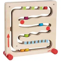 Goki Houten speelgoed - Ballenbaan - 30X9,5X30Cm - Met 6 Ballen - 2 Jaar
