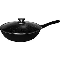 Cheffinger Lage Braadpan met Deksel - 32cm - 5L - Zwart - Inductie