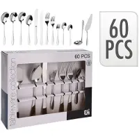 Excellent houseware Bestekset Tableware Collection - 60-delig - zilver - RVS - Besteksets
