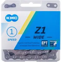Kmc Single speed ketting - Anti roest - 112 schakels - Donker zilver - EcoProTeQ gecoat