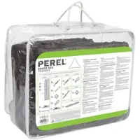 Perel Schaduwdoek, waterdoorlatend, luchtdoorlatend, 3.6 x 3.6 x 3.6 m, 180 g/m², HDPE, driehoek, donkergrijs