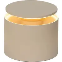 Zafferano Push-up accu-tafellamp IP54 zand Push-up, dimbaar, crème / amber, Woon-/ Eetkamer, Aluminium, Modern