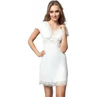 Eldar | Tracy | mooie slipdress met kant | viscose | ecru | trouwlingerie | M