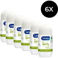 Sanex 6x Deodorant Roller Zero% Normal Skin 50 ml