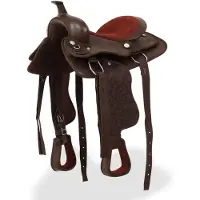 vidaXL Western zadel, hoofdstel en borstriem 13" echt leer bruin