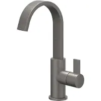 Ivy Aia Pact Wastafelkraan Hoog Cascade Draaibare Uitloop - Geborsteld Metal Black PVD - Zonder Waste - Messing - Kranen, Wastafelkranen, Opbouw