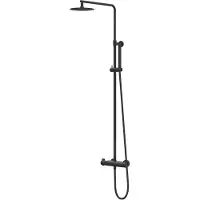 Ivy Aia Pact Regendoucheset 1 opbouw, 30cm slim hoofddouche, staafmodel handdouche Mat zwart PED