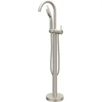 Ivy Aia Badmengkraan Bond Vrijstaand Met Draaibare Uitloop Slang 150 cm En 3-Standen Handdouche Geborsteld Nickel PVD