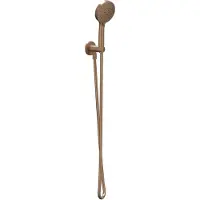 Ivy Aia Algemeen Handdoucheset, slang 150cm, wandhouder met uitlaat en 3-standen handdouche Geborsteld mat koper PVD