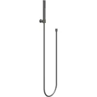 Ivy Aia Algemeen Handdoucheset, slang 150cm, wandhouder en staafhanddouche Geborsteld metal black PVD