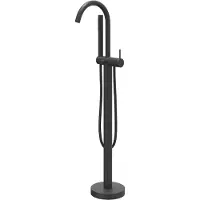 Ivy Aia Bond Badmengkraan vrijstaand met draaibare uitloop, slang 150cm en staafhanddouche Mat zwart PED