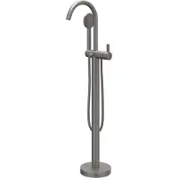 Ivy Aia Pact Badmengkraan vrijstaand met draaibare uitloop, slang 150cm en satin spray handdouche Geborsteld metal black PVD