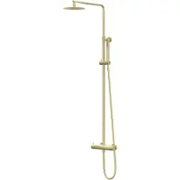 Ivy Aia Bond Regendoucheset 1 opbouw, 30cm medium hoofddouche, satin spray handdouche Geborsteld mat goud PVD