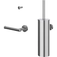 Ivy Aia Accessoires Accessoireset 1: borstelgarnituur wandmodel, handdoekhaak klein en toiletrolhouder Chroom