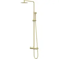 Ivy Aia Pact Regendoucheset 1 opbouw, 20cm slim hoofddouche, 3-standen handdouche Geborsteld mat goud PVD