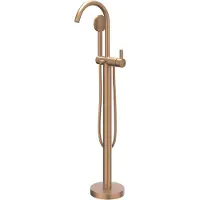 Ivy Aia Pact Badmengkraan vrijstaand met draaibare uitloop, slang 150cm en satin spray handdouche Geborsteld mat koper PVD