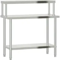 DKD Home Decor Keukenwerkblad met aanrechtblad, 110x55x120 cm, roestvrij staal