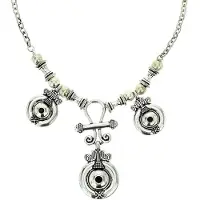 Behave - korte damesketting - etnisch detail - zilverkleur - avondstijl