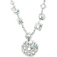 Behave - Zilverkleur ketting met ronde hanger - Artistieke stijl
