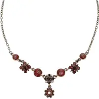 Behave - bloemenketting met roze details - nikkelvrij, 40 cm, modeaccessoire