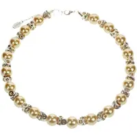 Behave - Klassieke ketting met parels en steentjes - Nikkelvrij - Modeaccessoire