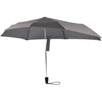 Discountershop Opvouwbare Stormparaplu - Windproof tot 80km/u - Incl. Beschermhoes - Grijs - Aluminium Frame - Polyester Pongee Doek – Voor Kamperen & Outdoor