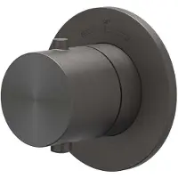 Ivy Aia Afbouwdeel Concord Inbouw Stopkraan Symmetry Met Rond Rozet RVS316 Geborsteld Carbon Black PVD