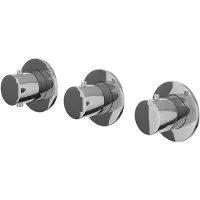 Ivy Aia Bond Afbouwdeel inbouwthermostaat met 2 stopkranen symmetry met ronde rozetten Chroom