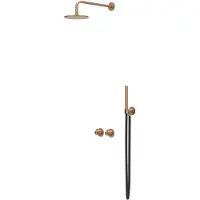 Ivy Aia Tribe Inbouw Regendoucheset Symmetry 2-weg - 30cm Plafondbuis - 30cm Medium Hoofddouche - Wandhouder - Staafhanddouche - Rvs316 Geborsteld Mat - Kranen, Douchekranen, Douchesets, Inbouw douchesets