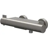 Ivy Aia Pact Badthermostaatkraan opbouw cooltouch met cascade uitloop Geborsteld metal black PVD