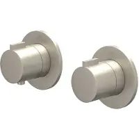 Ivy Aia Pact Afbouwdeel inbouwthermostaat met 2-weg stop-omstel symmetry met ronde rozetten Geborsteld nickel PVD