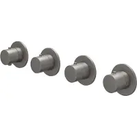 Ivy Aia Bond Afbouwdeel inbouwthermostaat met 3 stopkranen symmetry met ronde rozetten Geborsteld metal black PVD